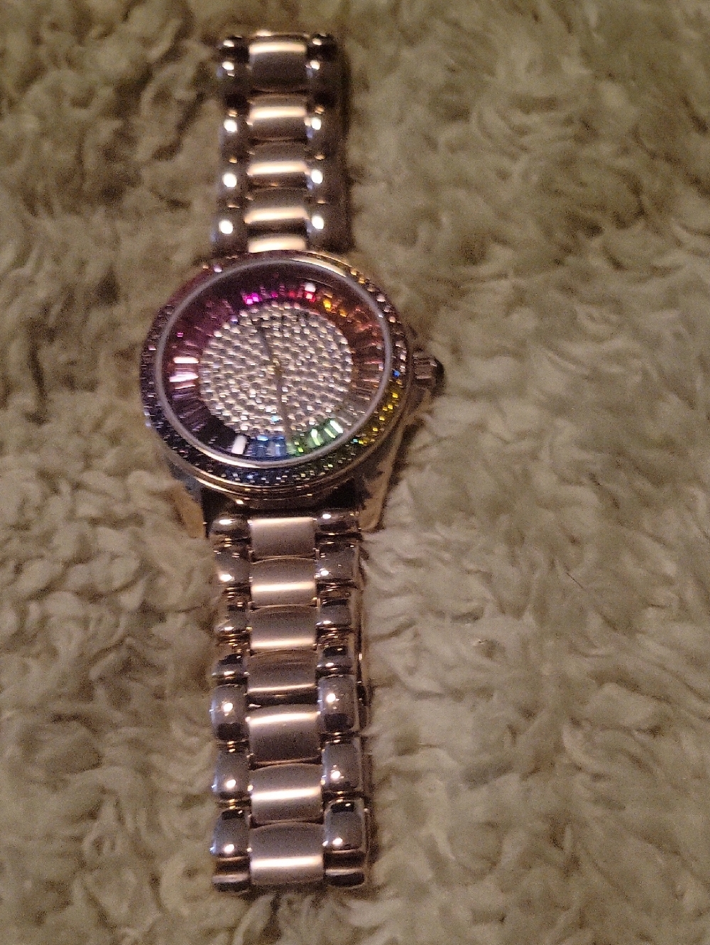 Women's Gold Rainbow Crystal Dial Bracelet Watch